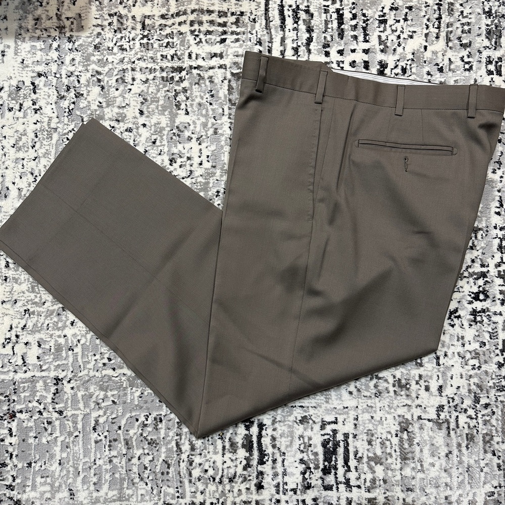 Zanella Men’s Taupe Flat Front Dress Pants